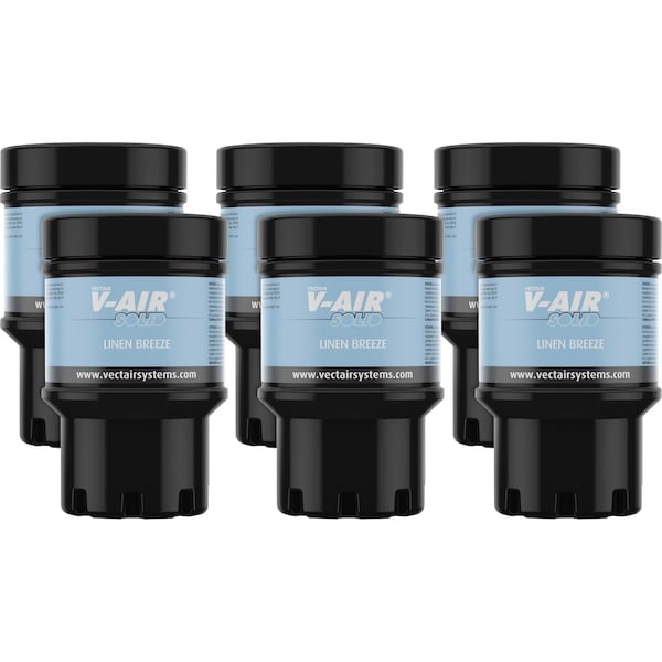 Vectaire V-Air MVP Dispenser Fragrance Refill - Spray - 6000 cu ft - Linen - 60 Day, 6PK VTSSOLIDLIN - main
